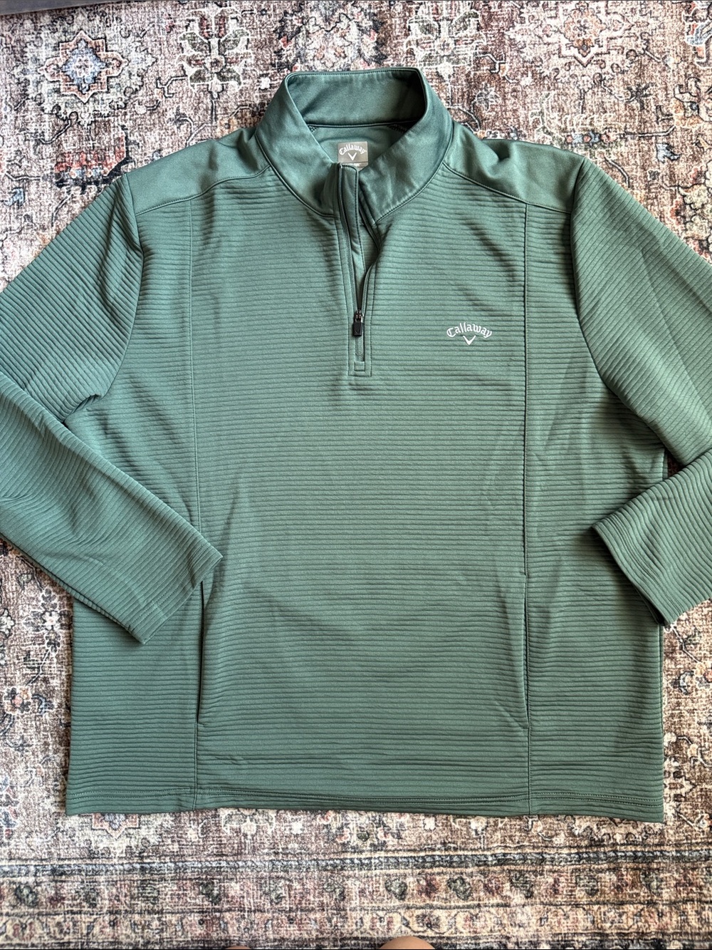 EUC Callaway Forest Green 1/4-Zip Opti-Dri Performance Pullover Sz XXL